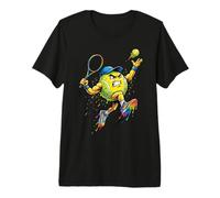 Top Spin Tennis Ball Ice Cream Drip Rainbow Racket Colorful T-Shirt Haut de Gamme