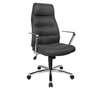 Top Star Chairman 70 - Fauteuil avec accoudoirs, chromé, Tissu, Anthracite, 63.0 x 64.0 x 124.0 cm
