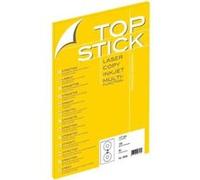 Top stick 160 étiquettes cd dvd, diamètre 117 mm, blanc pour jet dencre, a4 8696 Blanc G