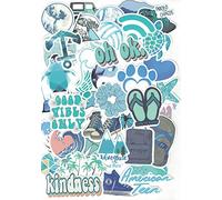 Top Stickers ! Lot de 50 Autocollants variés Bleu Turquoise - Camping, Surf, Cool, Voyage, Beach, Bodyboard - Decals, Scrapbooking