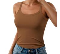 Top Stretch côtelé, Bretelles Fines, près du Corps, à Porter Seul ou sous Une Veste#Z