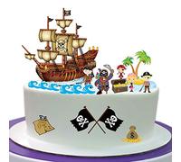 Top That Décoration de gâteau en papier comestible pour enfant Motif pirate