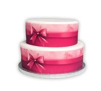 Top That Feuille de décoration comestible sur le thème des cœurs roses et des nœuds - Parfait pour décorer les gâteaux de Saint-Valentin, de mariage ou d'anniversaire