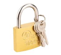 Top Tools - Cadenas en fonte avec revêtement en laiton, largeur 60 mm, Set avec 3 Clés incluses