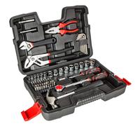 TOP TOOLS Jeu d'outils en coffret 1/4", 1/2", coffret à outils DIY, poignées caoutchoutées antidérapantes, jeu de 81 pièces