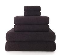 Top Towel - Combo - Lot de 2 essuie-Mains, 2 Serviettes de Bain ou de Douche et 2 Serviettes de Bidet - Lot de Serviettes de Toilette - 100% Coton - 500 g/m² - Noir