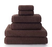 Top Towel - Combo - Lot de 2 essuie-Mains, 2 Serviettes de Bain ou de Douche et 2 Serviettes de Bidet - Lot de Serviettes de Toilette - 100% Coton - 500 g/m² - Brun