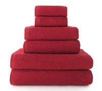 Top Towel - Combo - Lot de 2 essuie-Mains, 2 Serviettes de Bain ou de Douche et 2 Serviettes de Bidet - Lot de Serviettes de Toilette - 100% Coton - 500 g/m² - Grenate