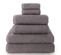Top Towel - Combo - Lot de 2 essuie-Mains, 2 Serviettes de Bain ou de Douche et 2 Serviettes de Bidet - Lot de Serviettes de Toilette - 100% Coton - 500 g/m² - Gris