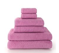 Top Towel - Combo - Lot de 2 essuie-Mains, 2 Serviettes de Bain ou de Douche et 2 Serviettes de Bidet - Lot de Serviettes de Toilette - 100% Coton - 500 g/m² - Mauve