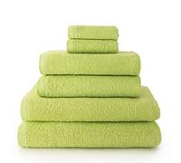 Top Towel - Combo - Lot de 2 essuie-Mains, 2 Serviettes de Bain ou de Douche et 2 Serviettes de Bidet - Lot de Serviettes de Toilette - 100% Coton - 500 g/m² - Citron Vert