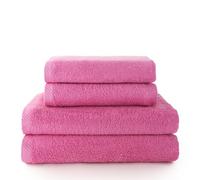 Top Towel - Combo - Lot de 2 Serviettes de Toilette et 2 Serviettes de Bain ou Douche - 100% Coton - 400 g/m² - Fraise