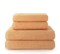 Top Towel - Combo - Lot de 2 Serviettes de Toilette et 2 Serviettes de Bain ou Douche - 100% Coton - 400 g/m² - Papaye