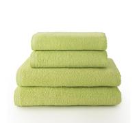 Top Towel - Combo - Lot de 2 Serviettes de Toilette et 2 Serviettes de Bain ou Douche - 100% Coton - 400 g/m² - Citron Vert