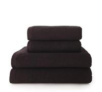 Top Towel - Combo - Lot de 2 Serviettes de Toilette et 2 Serviettes de Bain ou Douche - 100% Coton - 400 g/m² - Noir