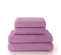 Top Towel - Combo - Lot de 2 Serviettes de Toilette et 2 Serviettes de Bain ou Douche - 100% Coton - 400 g/m² -Mauve