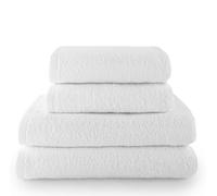 Top Towel - Combo - Lot de 2 Serviettes de Toilette et 2 Serviettes de Bain ou Douche - 100% Coton - 400 g/m² - Blanc