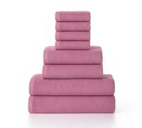 Top Towel - Lot de 8 Serviettes de Bain et Toilette - 100% Coton Épais 500 g/m² - 2 Essuie-Mains, 2 Serviettes de Bain, 4 Serviettes de Bidet - pour Salle de Bain Moderne