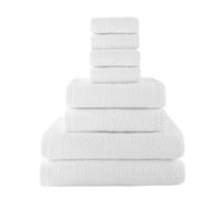 Top Towel - Lot de 8 Serviettes de Bain et Toilette - 100% Coton Épais 500 g/m² - 2 Essuie-Mains, 2 Serviettes de Bain, 4 Serviettes de Bidet - pour Salle de Bain Moderne