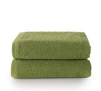 Top Towel - Plus - Lot de 2 Serviettes de Toilette - Serviettes de Bain - 100% Coton - 400 g/m² - Dimensions 100 x 50 cm - Feuille