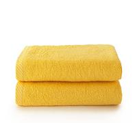 Top Towel - Plus - Lot de 2 Serviettes de Toilette - Serviettes de Bain - 100% Coton - 400 g/m² - Dimensions 100 x 50 cm - Citron