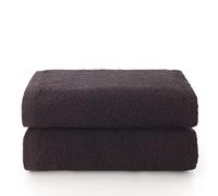 Top Towel - Plus - Lot de 2 Serviettes de Toilette - Serviettes de Bain - 100% Coton - 400 g/m² - Dimensions 100 x 50 cm - Noir