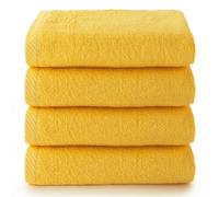 Top Towel - Plus - Serviettes de Bain - 4 Serviettes de Visage ou Bidet - 30 x 50 cm - 100% Coton - Citron