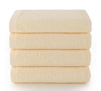 Top Towel - Plus - Serviettes de Bain - 4 Serviettes de Visage ou Bidet - 30 x 50 cm - 100% Coton - Naturel
