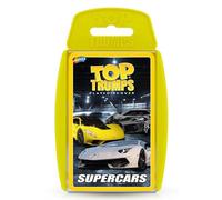 Top Trumps Jeu de cartes classique Supercars, apprenez des faits sur Aston Martin DBS, McLaren Senna et Bugatti Chiron dans ce jeu éducatif, cadeaux et jouets pour garçons et filles âgés de 6 ans et