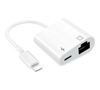 TOP-UP Adaptateur Lightning 2 en 1 vers Ethernet et charge, compatible iPhone/iPad/iPod, Plug and Play, 100 Mbps