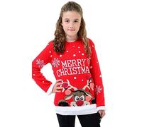 TOP VENDOR Enfants Filles garçons tricoté Rennes de Noël Rudolf Noël Nouveauté Pull 2-14