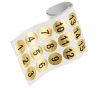 TOP-VIGOR 1 à 99 autocollants numérotés dorés de 2 cm, petites étiquettes rondes numérotées en PVC pour le rangement de tasses, le bureau, les événements, les fêtes d'inventaire, les fêtes - Doré