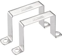 TOP-VIGOR 2 pièces de supports de connexion en forme de U 78 x 82 mm en acier inoxydable 304 pour barre de fermeture de porte, support de renfort, canal et fixation de tube, tuyau et fil