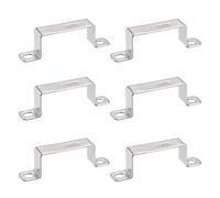 TOP-VIGOR 6 pièces de supports de connexion en forme de U 28 x 62 mm en acier inoxydable 304 pour barre de fermeture de porte, support, canal et fixation de tube, tuyau et fil