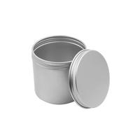 TOP-VIGOR Boîte de rangement ronde en aluminium - 250 ml Pour échantillons de cosmétiques Petit pot métal portable avec couvercle à visser Bricolage, beauté, bougies, cosmétiques