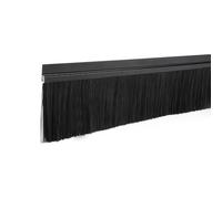 TOP-VIGOR Brosse de porte 100 cm (L) x 7,6 cm (l), base en alliage d'aluminium noire en forme de H avec brosse en nylon noir de 7,6 cm