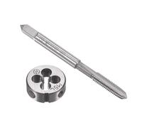 TOP-VIGOR Ensemble de tarauds et filières M5 x 0,8 mm pour gaucher, tarauds à vis avec matrice de filetage ronde, kit de tarauds et filières robustes pour bricolage, réparation, coupe de filetage