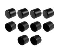 TOP-VIGOR Lot de 10 embouts en caoutchouc souple en vinyle souple pour utilisation en intérieur et en extérieur - 35 mm ID - Noir