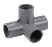 TOP-VIGOR Lot De 10 Raccords PVC 4 Voies À 90° 20mm, Connecteur En T Pour Tuyau D'Arrosage, Jonction D'Angle Pour Systèmes D'Irrigation, Serres Et Projets DIY, Gris