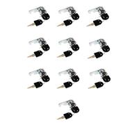 TOP-VIGOR Lot de 10 serrures à came de sécurité de 25 mm, serrures de boîte aux lettres avec 20 clés pour placard, tiroir, armoire, boîte aux lettres et boîte à outils, clés différentes