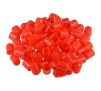 TOP-VIGOR Lot de 100 embouts en caoutchouc souple en vinyle souple pour utilisation en intérieur et extérieur - 13 mm ID - Rouge