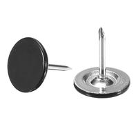 Top-Vigor Lot de 100 punaises à tête plate noires pour rembourrage, punaises robustes, punaises décoratives à tête ronde de 11 x 13 mm pour mur, tableau en liège, meubles et tableau d'affichage