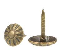 TOP-VIGOR Lot de 100 punaises d'ameublement - 8 x 10 mm - Clous décoratifs et épingles à pouce pour canapé, travaux manuels et projets de tapisserie antique (bronze)