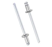TOP-VIGOR Lot de 100 rivets aveugles en acier inoxydable 304, 3,2 mm x 6 mm, rivets pop pour métal, rivets en acier avec mandrin à tirer, ensemble de rivets aveugles pour une utilisation avec pistolet