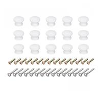 TOP-VIGOR Lot de 15 boutons de tiroir ronds en bois avec vis pour tiroirs, armoires, armoires et commodes, 24 x 20 mm, blanc massif