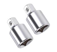 TOP-VIGOR Lot de 2 adaptateurs de douille femelle 1/2" vers 3/8" mâle, adaptateur en acier au chrome vanadium 1/2 à 3/8 avec butée à bille pour cliquets et outils à main