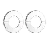 TOP-VIGOR Lot de 2 cache-tuyaux ronds en acier inoxydable 304 avec dos adhésif pour radiateur, eau et chauffage - 24 mm