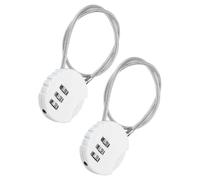TOP-VIGOR Lot de 2 cadenas à combinaison de 30,5 cm, 3 chiffres, étanches et réinitialisables avec câble métallique, cadenas antivol pour bagages, salle de sport, casier, clôture, boîte à outils, sac