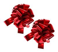 TOP-VIGOR Lot de 2 nœuds métalliques extra géants pour emballage cadeau de Noël - 30,5 cm - Rouge