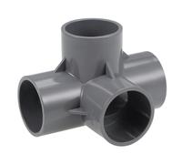 TOP-VIGOR Lot De 2 Raccords PVC 1 Voies À 90° 40mm, Connecteur En T Pour Tuyau D'Arrosage, Jonction D'Angle Pour Systèmes D'Irrigation, Serres Et Projets DIY, Gris